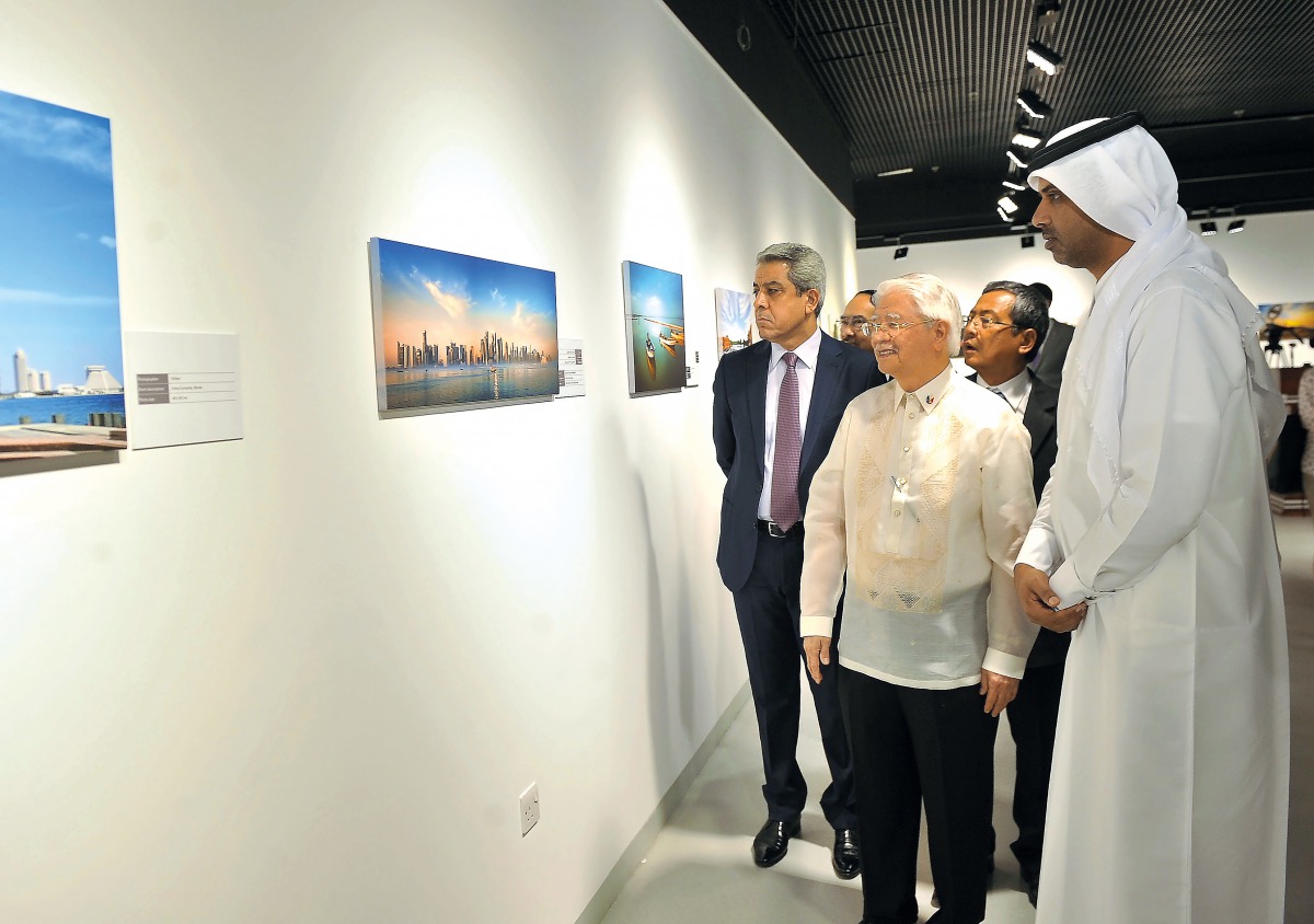 Philippine Ambassador Alan L Timbayan and Katara Human Resources Manager Saif Al Dosari at the exhibition at Katara. Pic: Baher Amin / The Peninsula
