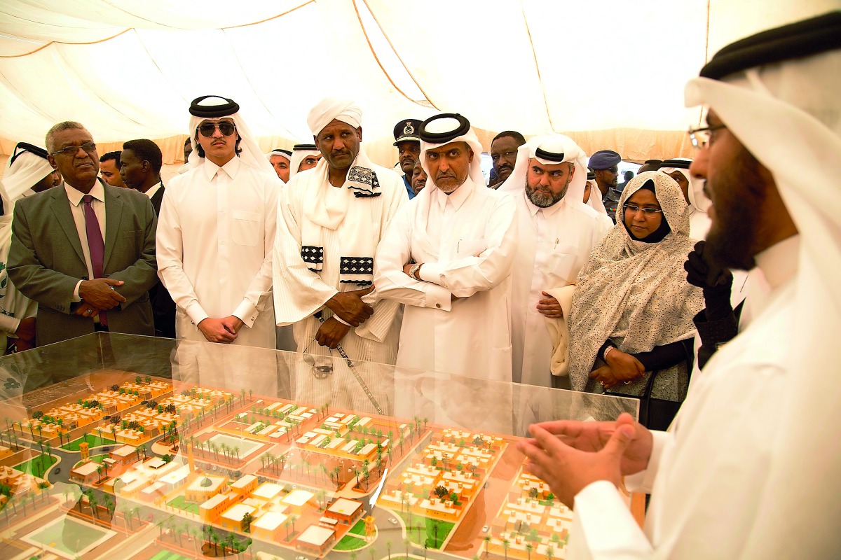 Qatar Charity officials during the launch of Sheikha Aisha bint Hamad bin Abdullah Al Attiyah’s Model Orphans City at Al Damar in Sudan.