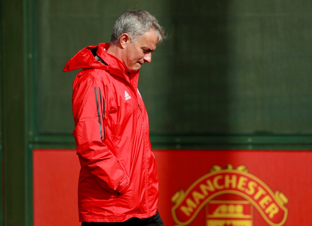 Manchester United manager Jose Mourinho during training Action Images via Reuters/Jason Cairnduff
