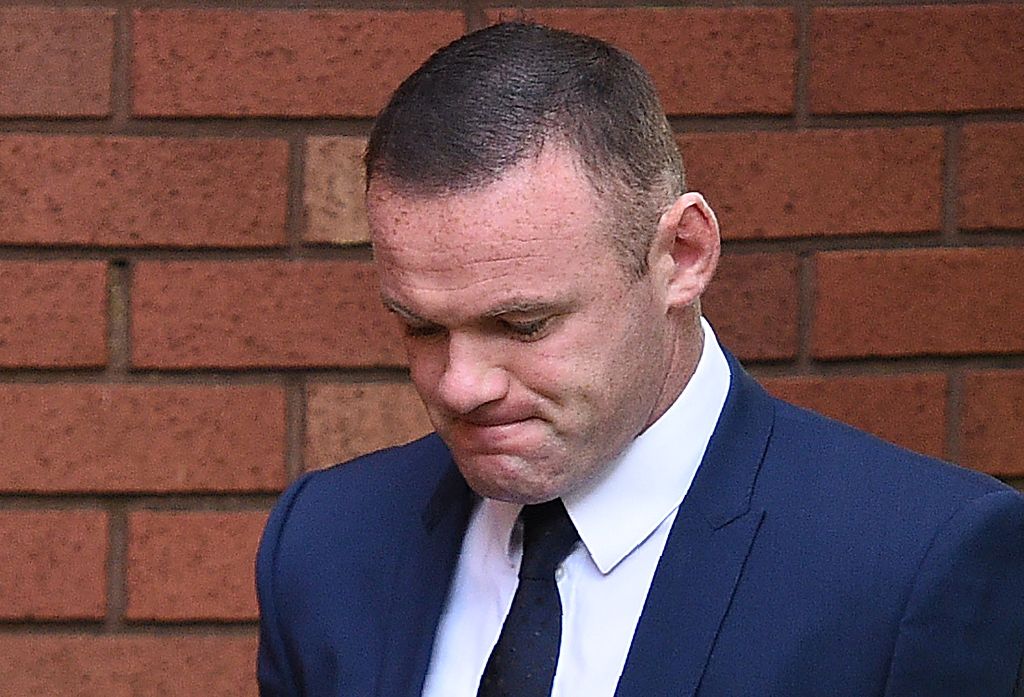 Everton's English striker Wayne Rooney arrives at Stockport Magsitrates court in Stockport, north-west England on September 18, 2017.   AFP / Oli SCARFF
