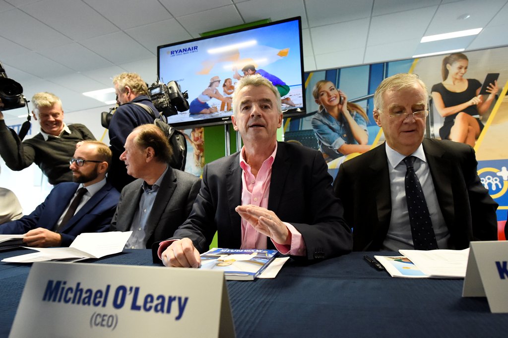Ryanair CEO Michael O'Leary arrives at the Ryanair AGM in Dublin, Ireland September 21, 2017. REUTERS/Clodagh Kilcoyne
