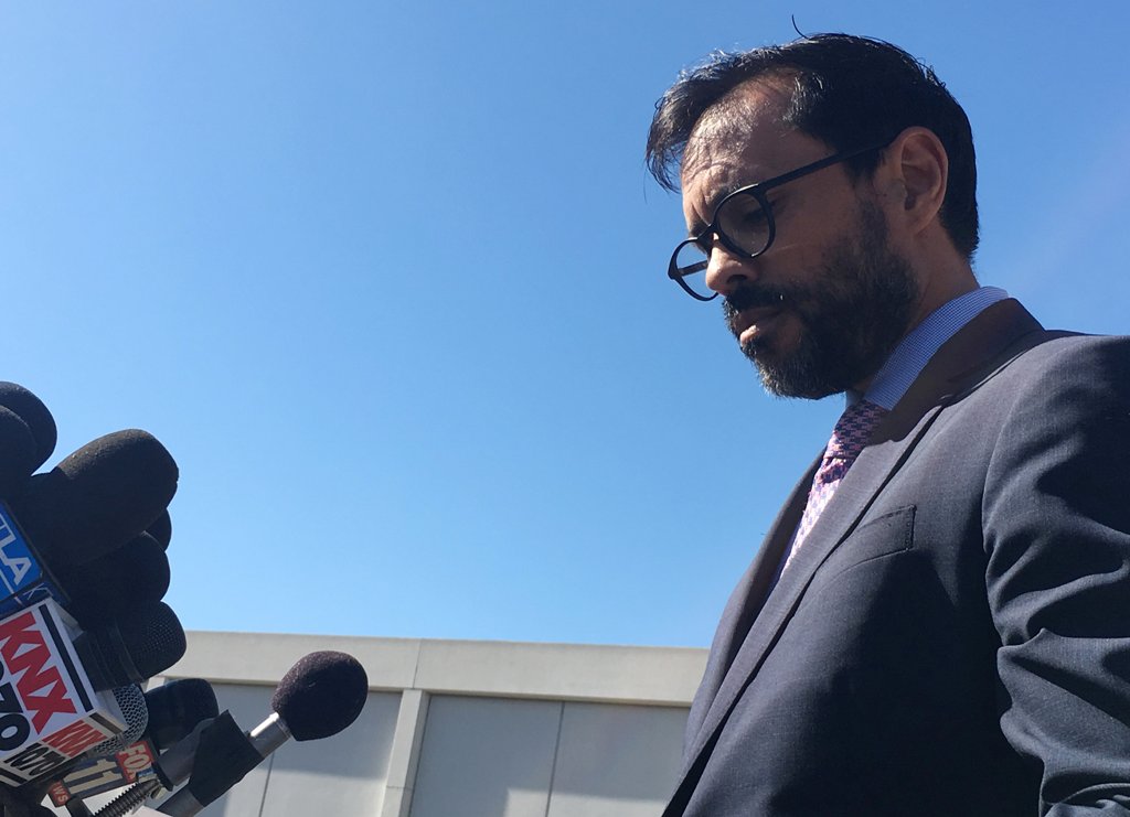 Attorney Matt Lombard, reads a statement from his client, Marilou Danley, girlfriend of the Las Vegas gunman in the deadliest mass shooting in modern U.S. history, outside the United States Federal Building, after she was questioned by the FBI , in Los An