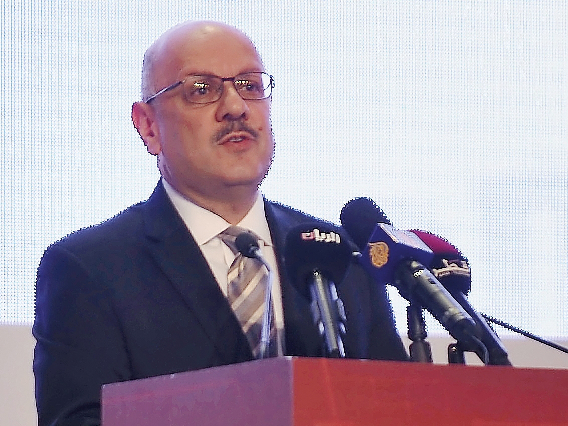 Farnam Jahanian, President of Carnegie Mellon University speaking dring the 4th Annual Information Security Conference for the Financial Sector at Sheraton Doha Hotel, yesterday. Pic: Baher Amin/ The peninsula.