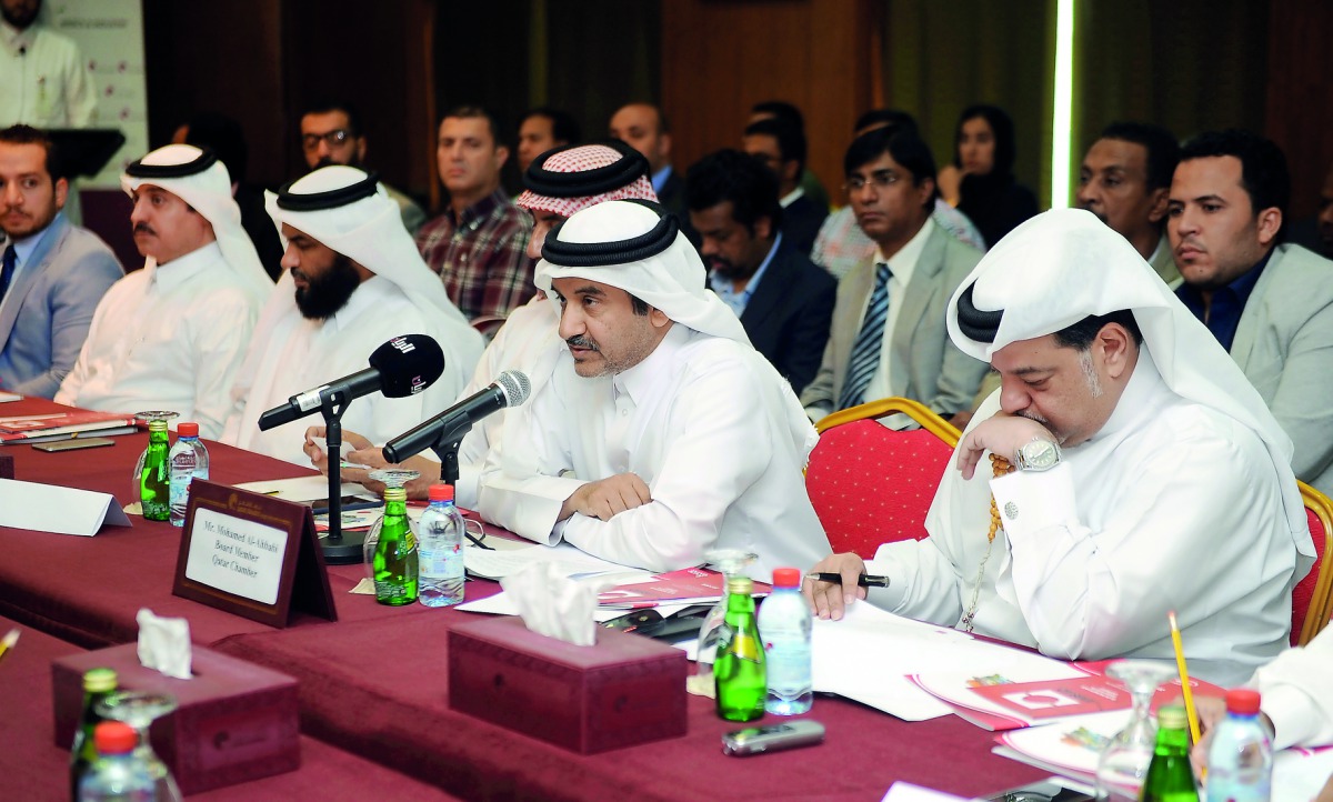 Qatar Chamber officials led by Mohammed bin Mahdi Al Ahbabi (second right), Board Memeber of Qatar Chamber, in a meeting with the Turkish trade delegation led by Ugur Ozturk (second right), Director-General for Free Zones, Foreign Promotion and Services, 