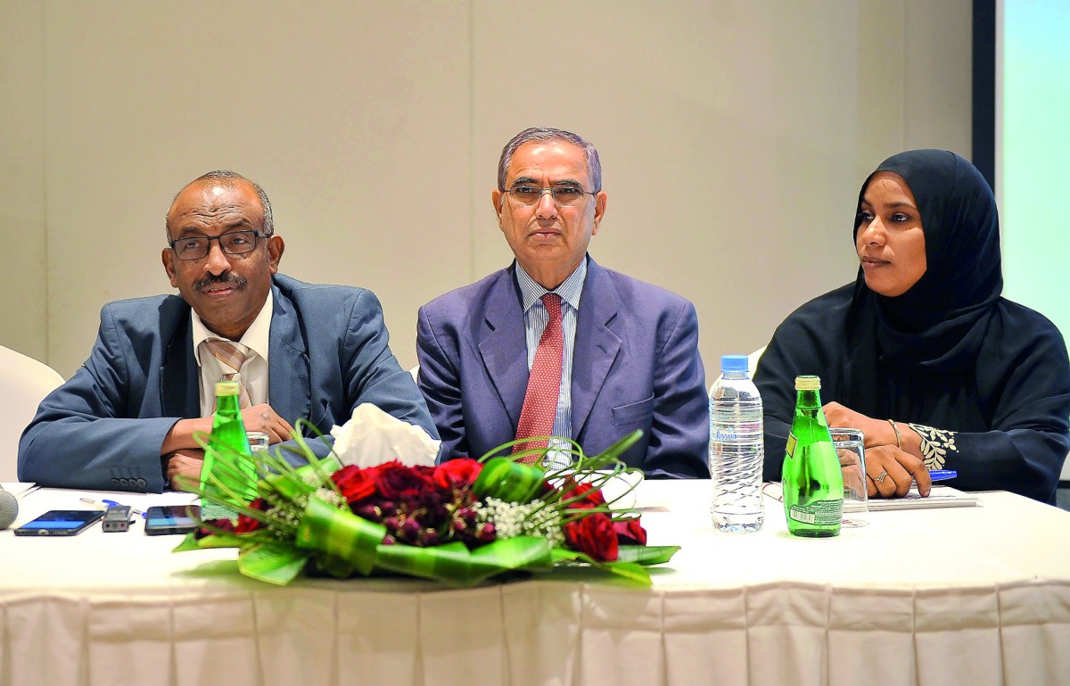 FROM LEFT: Dr Abdelbagi Mukhtar Ali Ghanim, Plant Breeder Geneticist at Seibersdorf Laboratory; Dr Rajbir Sangwan, Director of UNIDO; and Nada Siddig Mustafa, biotechnology expert; during the press conference. Pic: Baher Amin / The Peninsula
