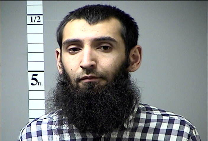 Sayfullo Saipov, the suspect in the New York City truck attack, is seen in this handout photo released November 1, 2017. St. Charles County Department of Corrections/handout via Reuters
