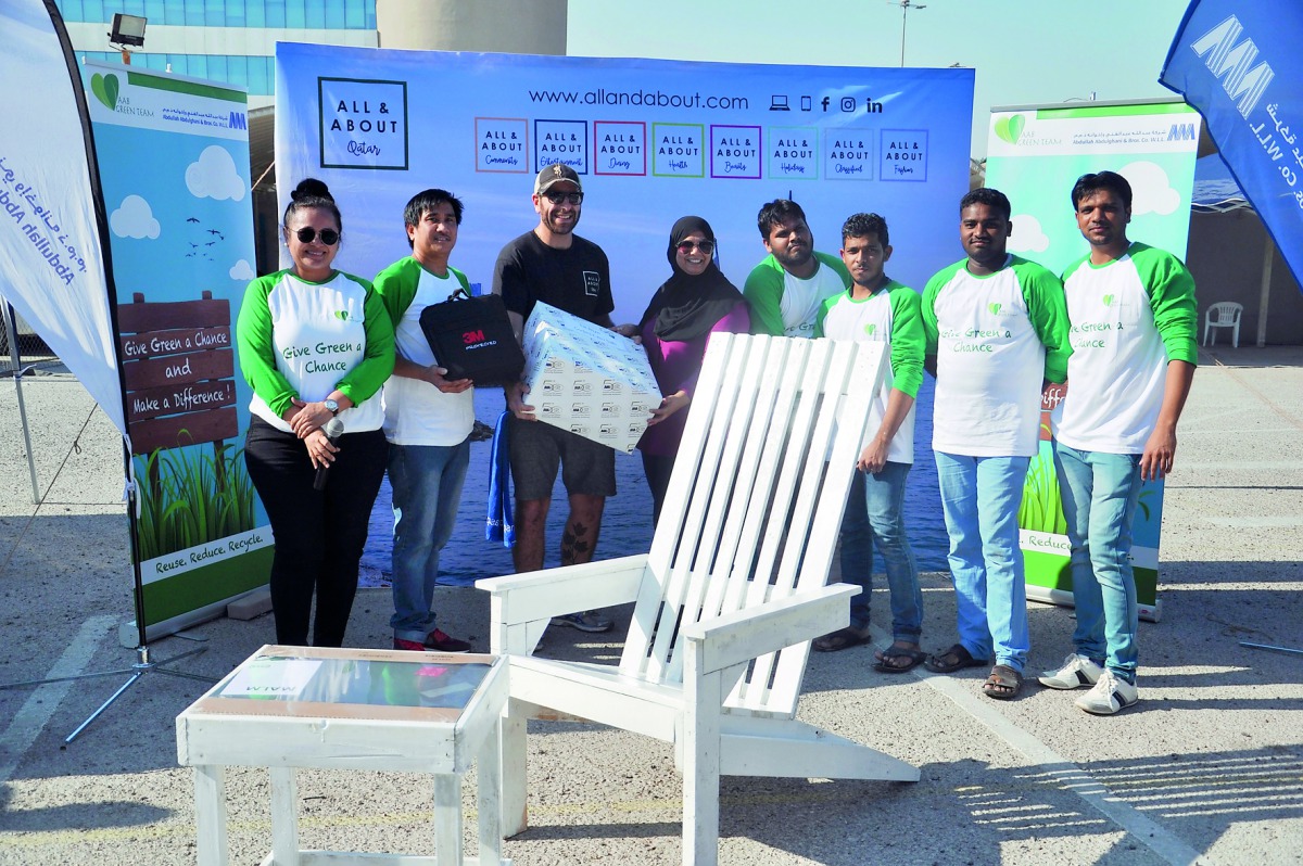 Participants during the Community Pallet Recycling activity organised by AAB.  

