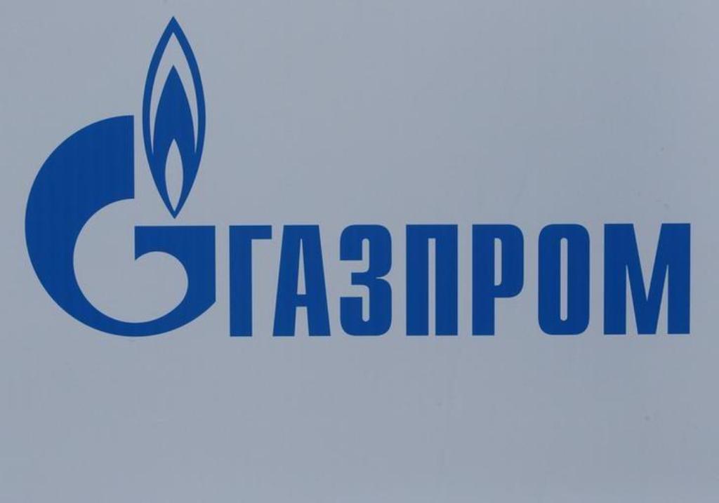The logo of Russian gas giant Gazprom is seen on a board at the St. Petersburg International Economic Forum 2017 (SPIEF 2017) in St. Petersburg, Russia, June 1, 2017. Picture taken June 1, 2017. REUTERS/Sergei Karpukhin.