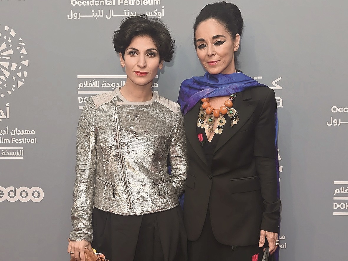 Neda Rahmanian and Shirin Neshat at Ajyal Youth Film Festival. 
