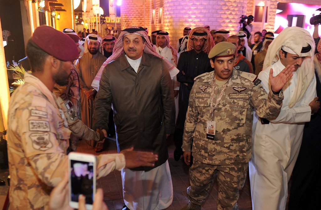 Deputy Prime Minister and Minister of State for Defence Affairs H E Dr Khalid bin Mohammed Al Attiyah at the opening day of Darb Al Saai. 