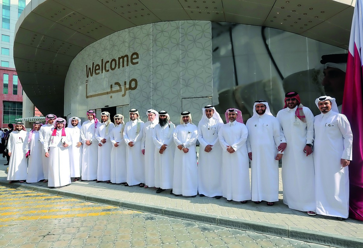 Officials during the celebrations at Qatar Rail.