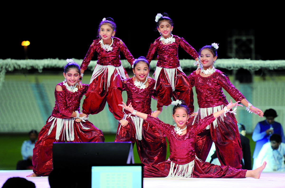 Various performances during Qatar National Day celebration at Al Wakrah Stadium, yesterday. Pics: Abdul Basit / The Peninsula 