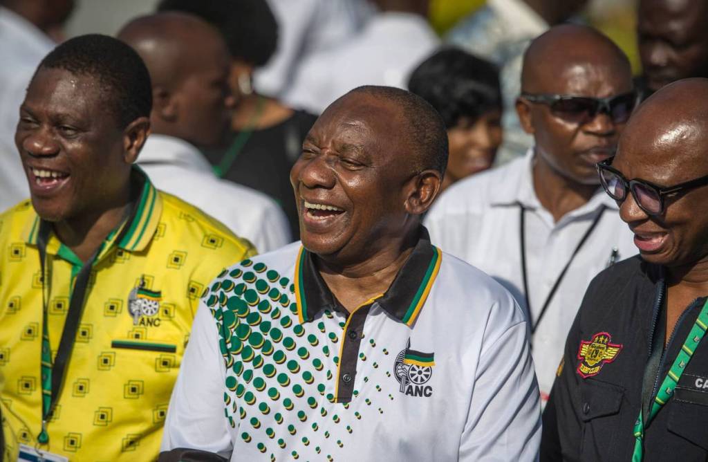 Cyril Ramaphosa, the newly elected leader of South Africa’s ruling African National Congress, arrives at the party's national conference on Tuesday in Johannesburg. PHOTO: MUJAHID SAFODIEN/AGENCE FRANCE-PRESSE.