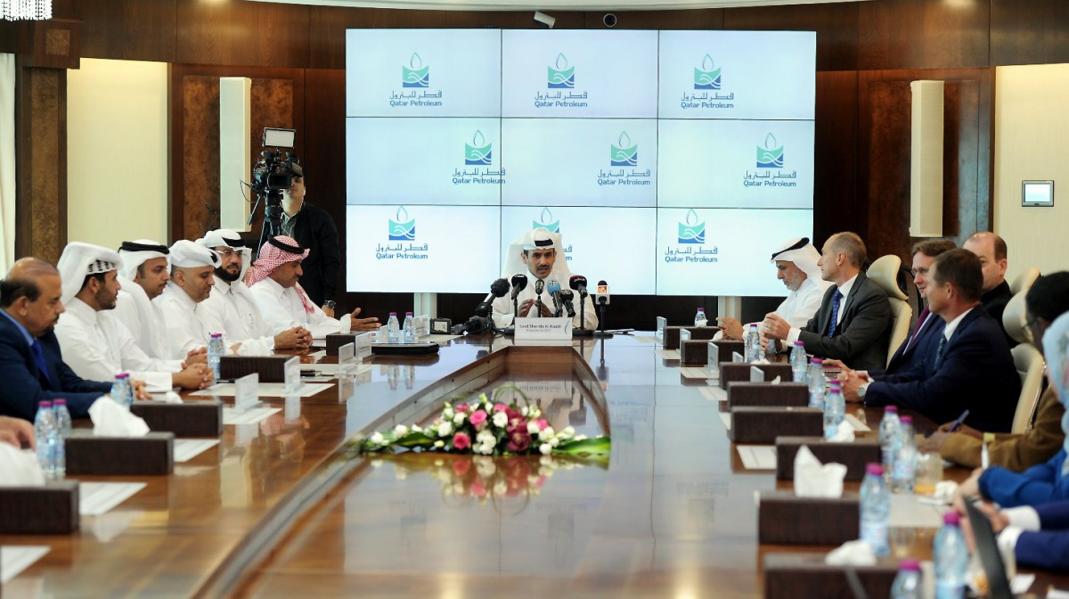 President and CEO of Qatar Petroleum Saad Sherida Al Kaabi at the press conference in the company head office today. Pic: Abdul Basit / The Peninsula 