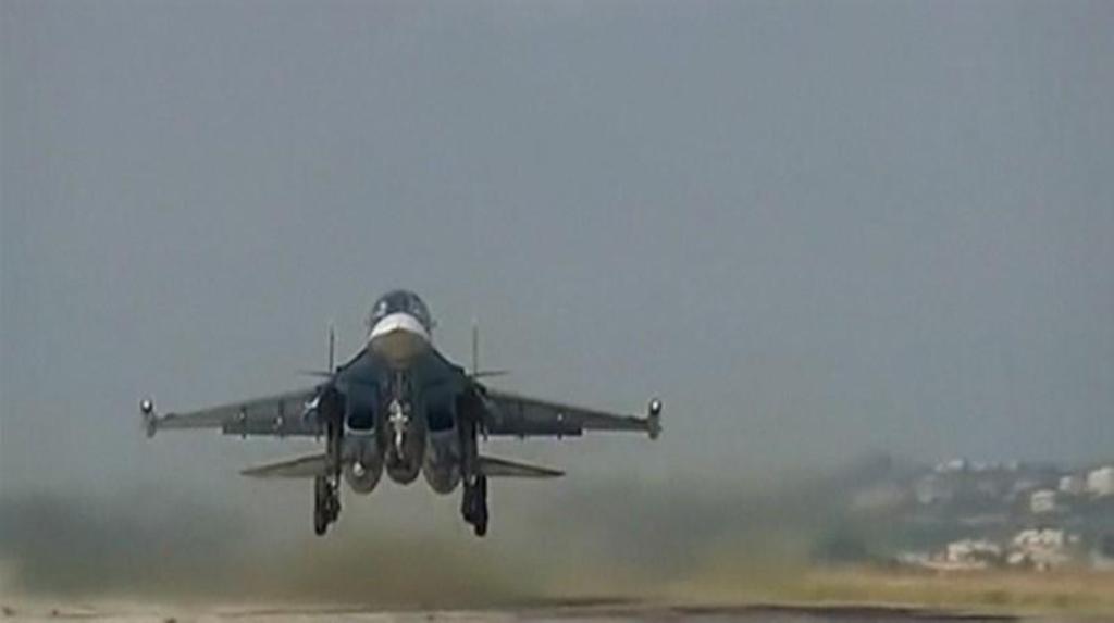 Military jet taking off from Syrian air base. Reuters