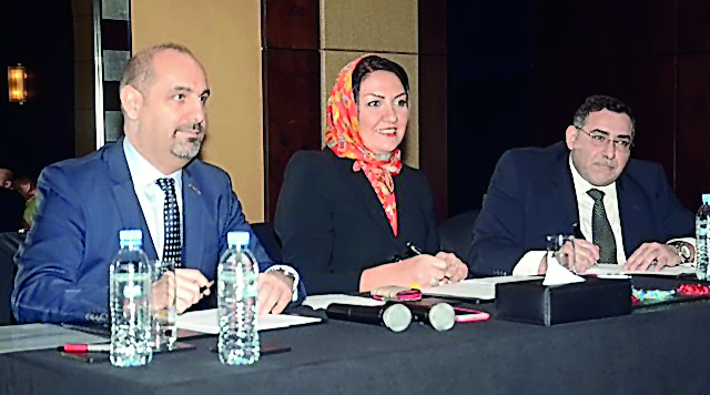 Officials of Ebn Sina Medical  and Turkish company CinnaGenIlaç during the signing  event, in Doha.