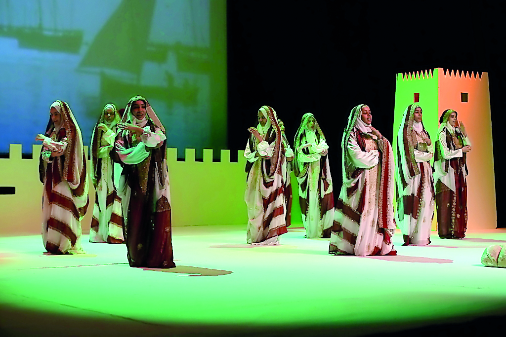 Artistes perform during the Story of Qatar Operetta at The Drama Theatre at the Cultural Village Foundation- Katara.