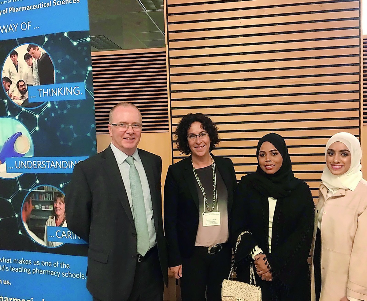 PharmD students Noora Al Hamad and Amani Faisal Al Haddad during the pharmacy leadership rotation at the University of British Columbia in Vancouver.