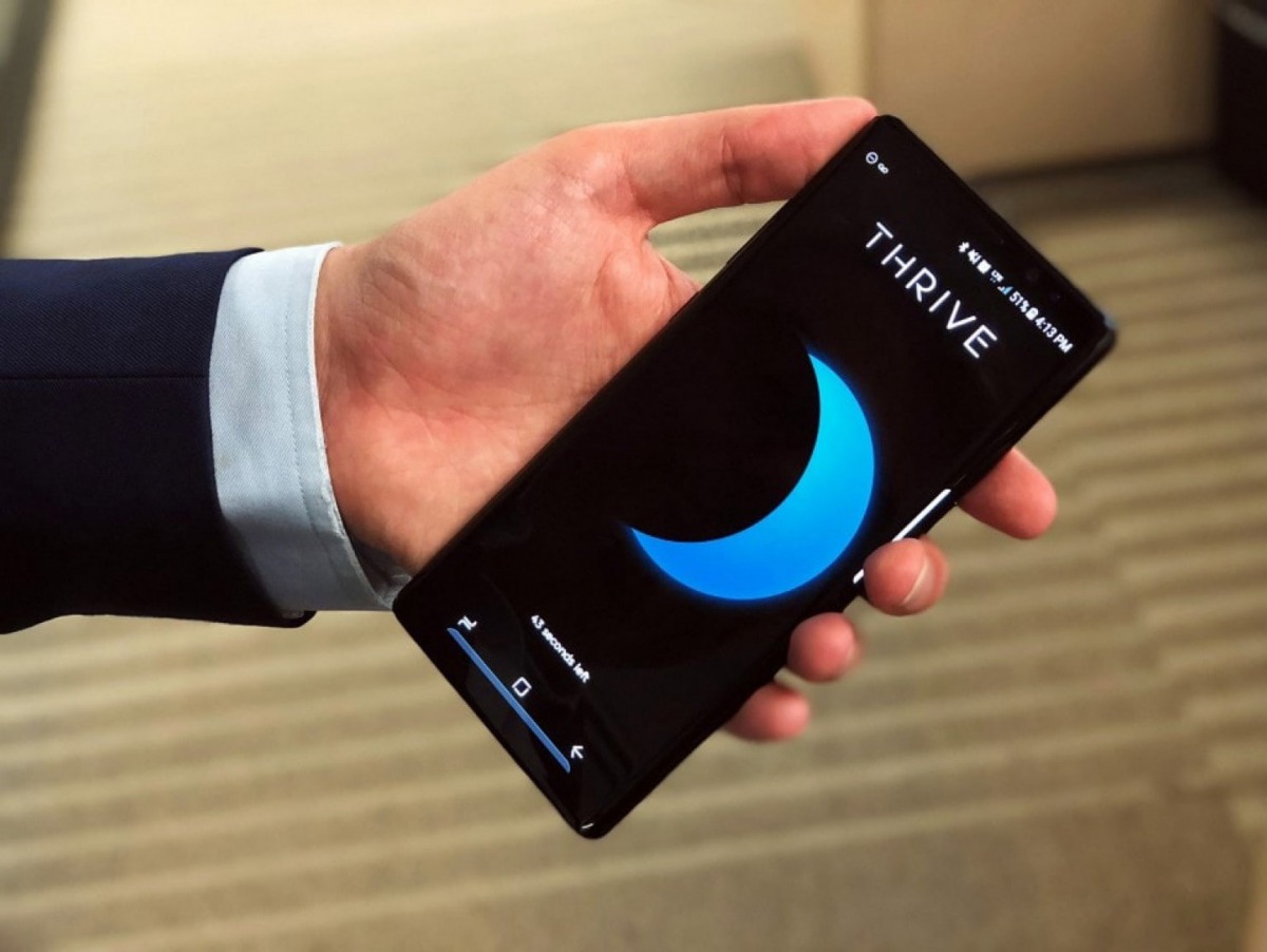 The Thrive app on the Samsung Galaxy Note 8 blocks you from receiving messages and accessing apps for periods of time you set. (Washington Post photo)