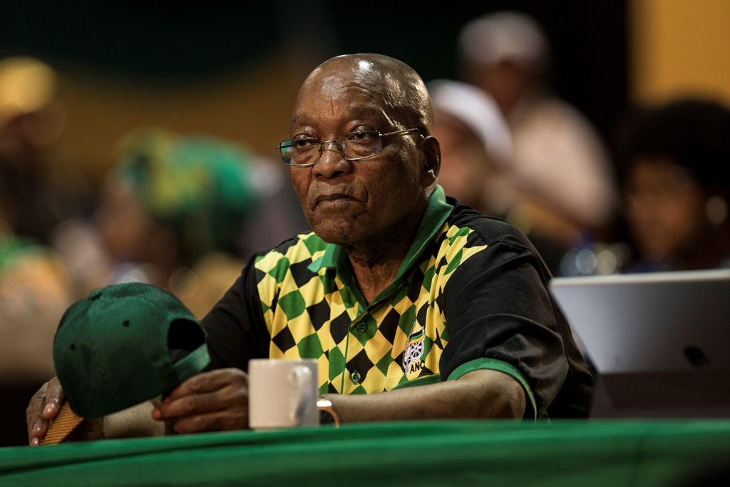 (FILES) This file photo taken on December 17, 2017 shows South African and then African National Congress President Jacob Zuma looking. AFP / GULSHAN KHAN 
