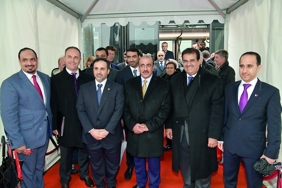 Minister of Transport and Communications H E Jassim bin Saif Al Sulaiti during his visit to Alstom Factory in France to review the progress in Lusail Tram manufacturing & the testing of the first tram. 