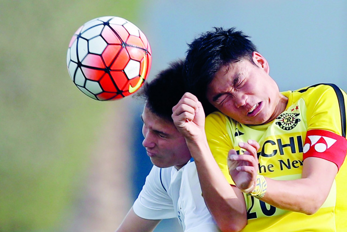 Action  from the Al Kass Cup  match between Kashiwa Reysol and Real Madrid at Aspire Academy yesterday.