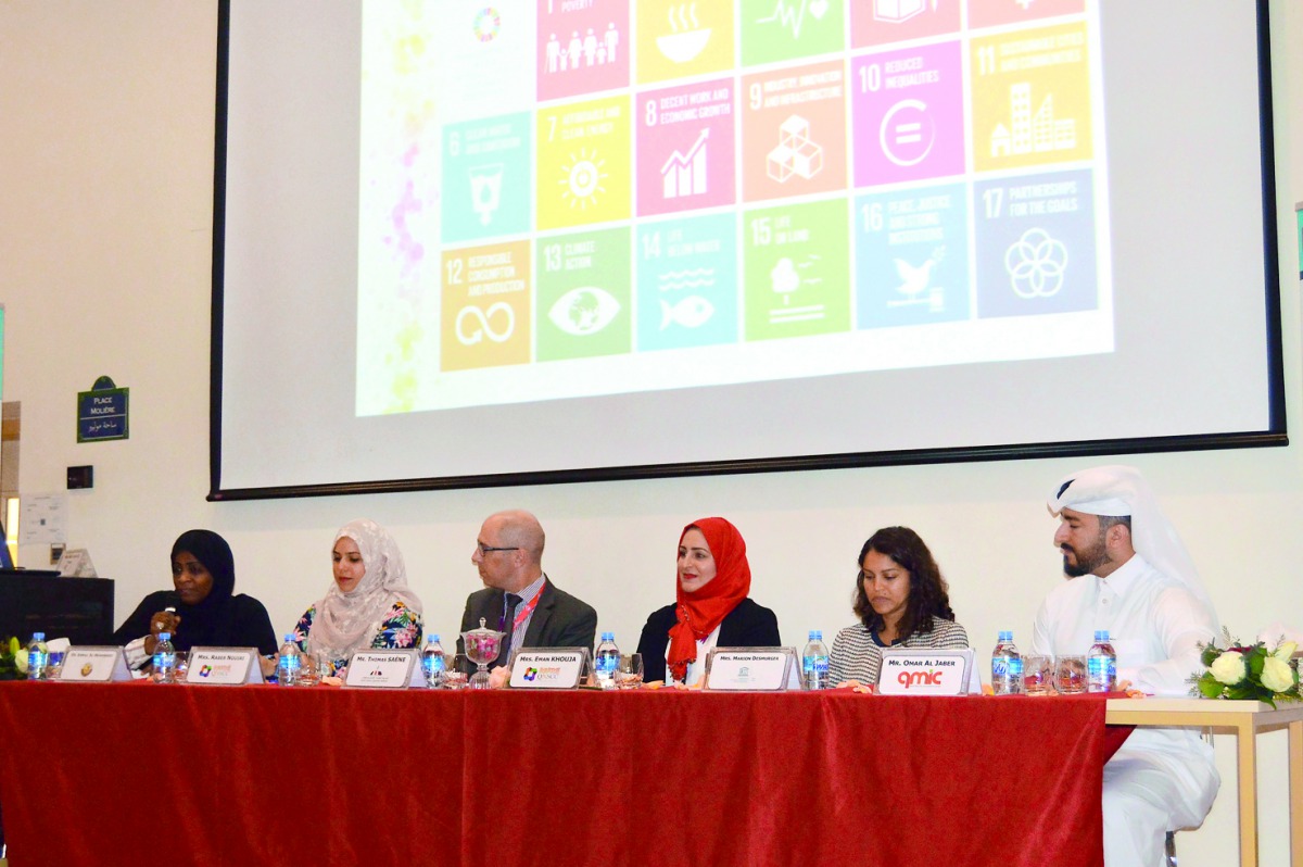 Eman Khouja, Founder of Qatar National Scratch Coding Competition and computer science & technology teacher, Asma Al Mohannadi, Head of the Ministry’s scientific research team, Omar Al Jaber, Head of strategic partnerships and outreach at Qatar Mobilty In