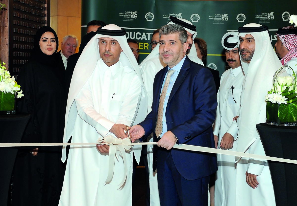 Minister of Administrative Development, Labour and Social Affairs HE Dr Issa bin Saad Al Jafali Al Nuaimi, along with HBKU President, Dr Ahmad M Hasnah, inaugurating the Education City Career Fair 2018.
Pic: Salim Matramkot/The Peninsula