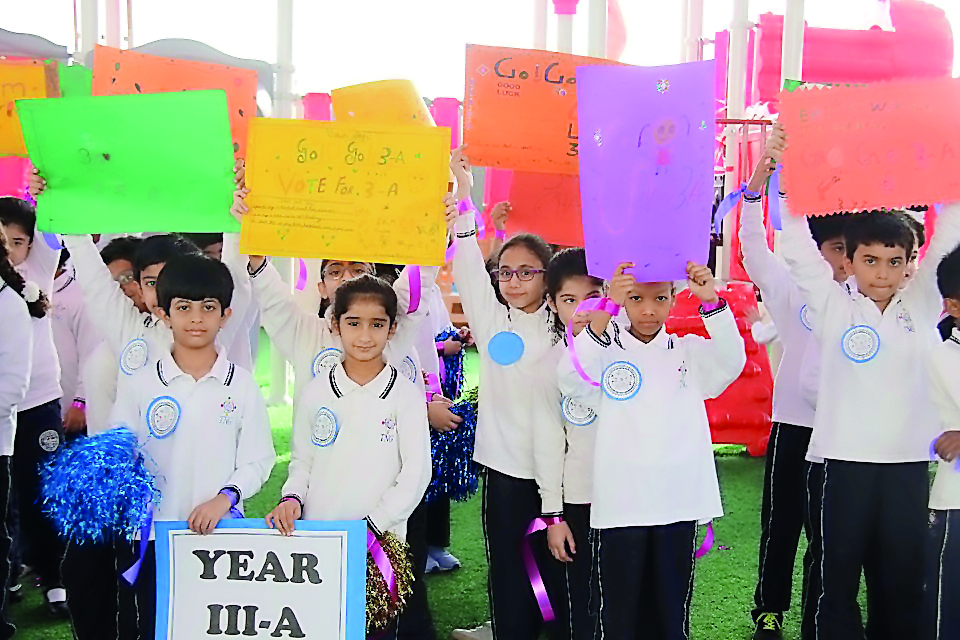 The students of The Next Generation School celebrate Qatar National Sport Day. 