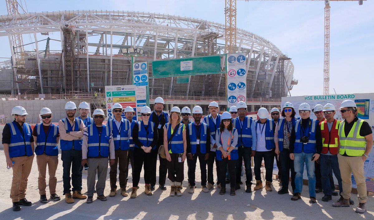 CIHT Qatar team at the Al Wakra Stadium. Image: Twitter/CIHTQatar 