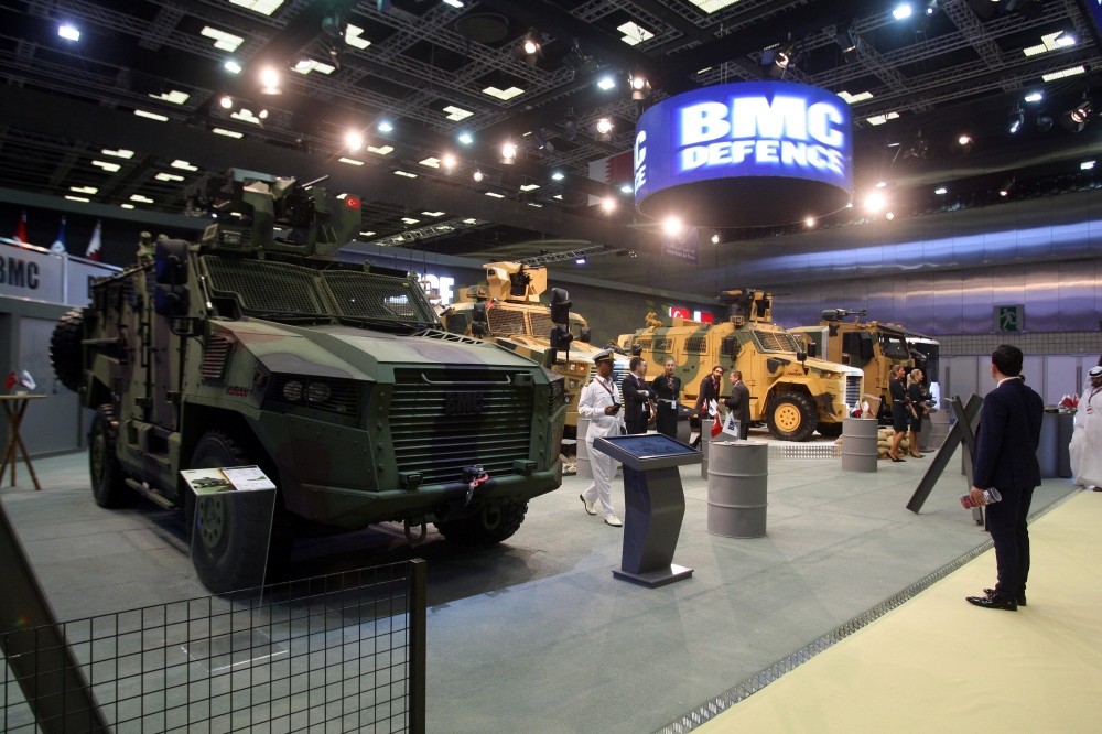 BMC stand at the Doha International Maritime Defence Exhibition, in Doha, Qatar, March 12, 2018. REUTERS/Naseem Zeitoon