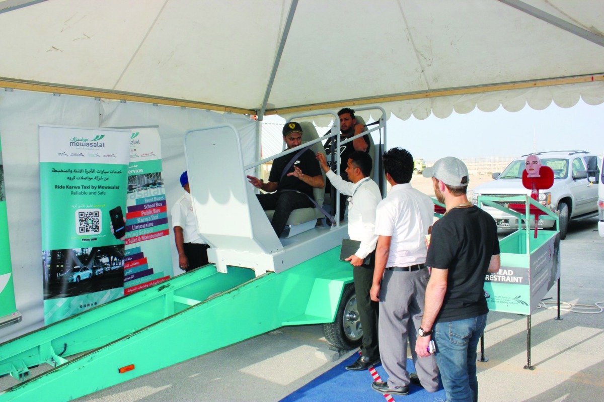 The representatives of Mowasalat’s Karwa Driving School at “BATABIT MILE” event. 