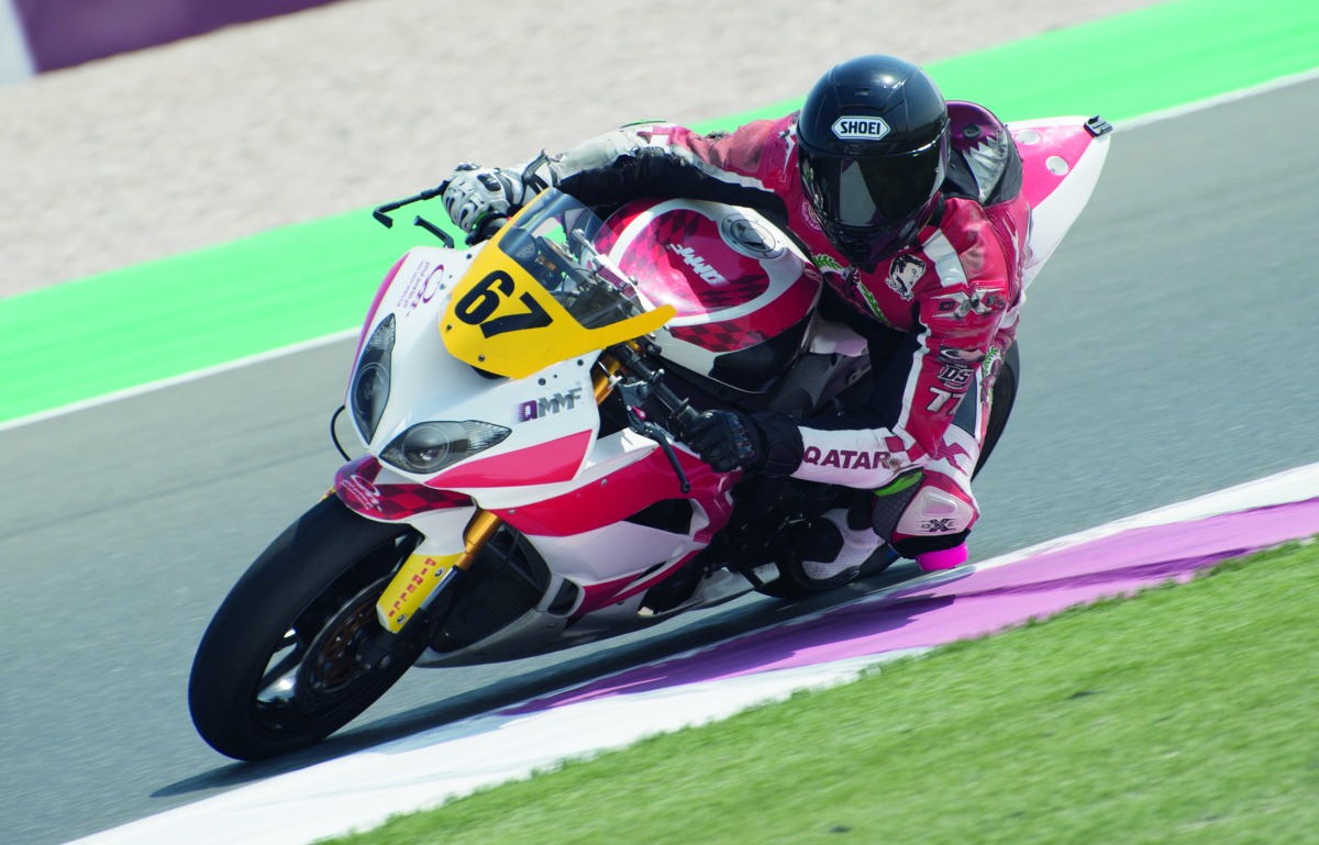 Qatari rider Essa al Mutawa in action during Superpole 2 of the fourth round of the 2017-2018 Qatar Superstock 600. Mishal Al Naimi clocked the fastest time of the day when he completed a lap on 2:04.383 at the Losail International Circuit yesterday.
