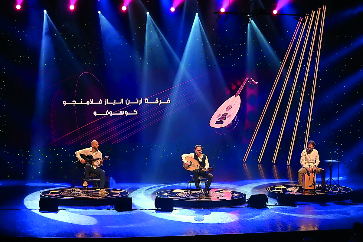 A file picture of artistes performing at the inaugural Katara Oud Festival.