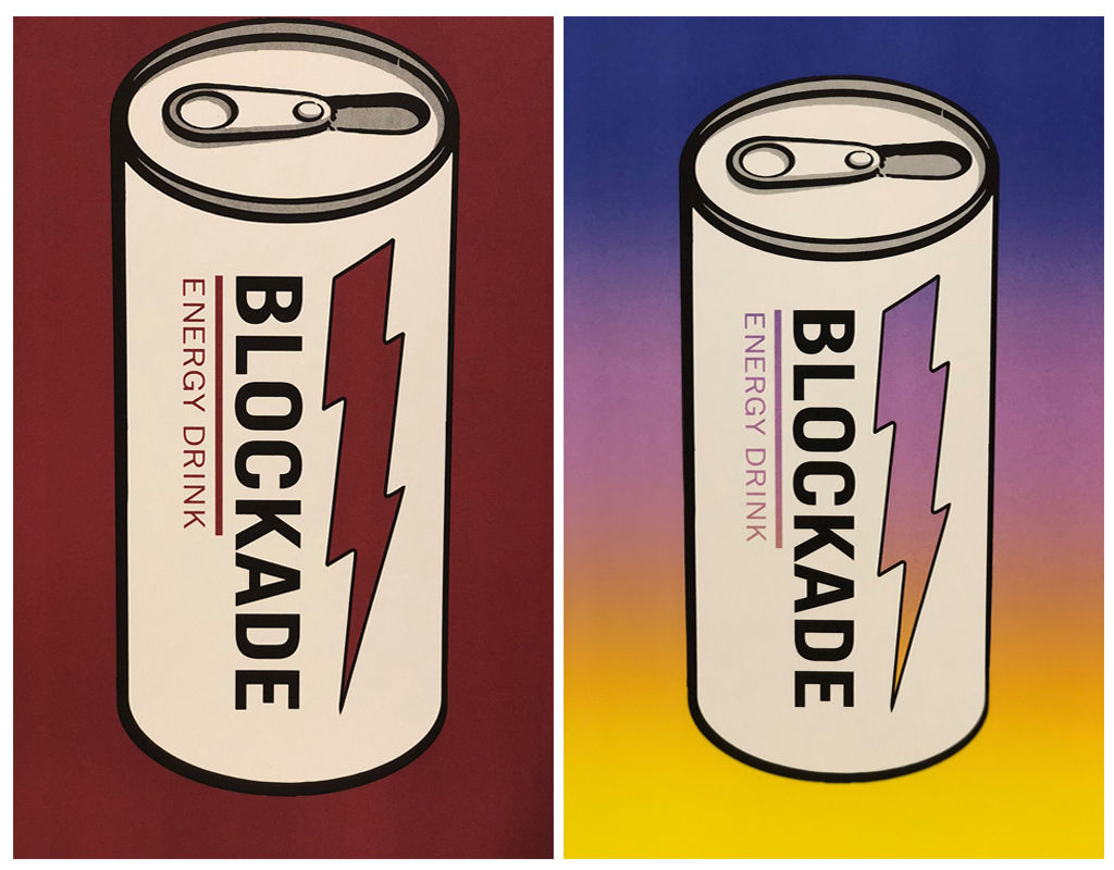 Ghada Al Khater’s work “Blockade: Energy Drink” on display.