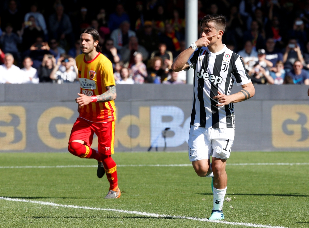 Juventus’ Paulo Dybala celebrates scoring a goal REUTERS/Ciro De Luca
