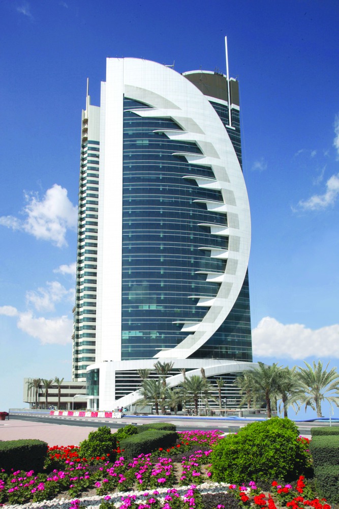 A view of the Doha Bank Tower.