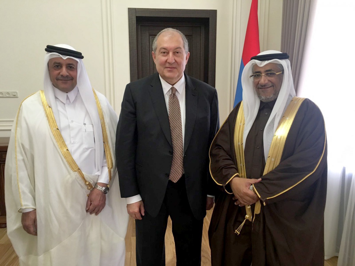 President of Armenia, Armen Sarkissian, met Deputy Speaker of Advisory Council H E Mohammed bin Abdullah Al Sulaiti, at the Presidential Palace, yesterday.
