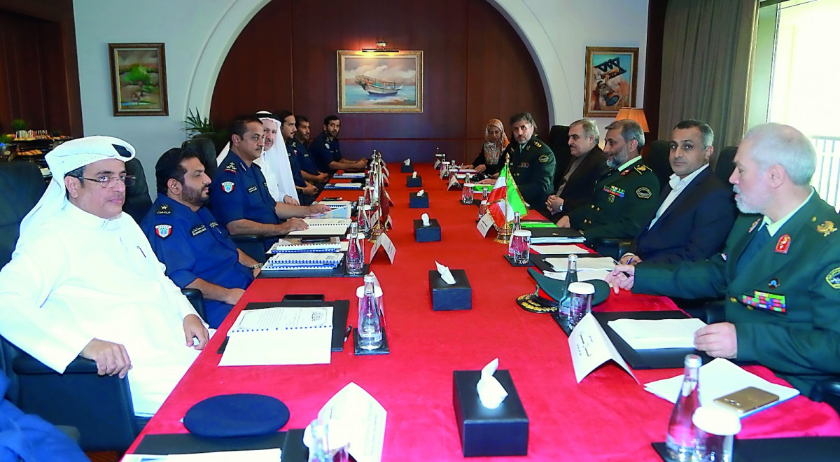 Director of Coasts and Borders Security Department, Staff Brig. (Navy) Ali Ahmed Al Badeed, with Commander of the Iranian Border Guards, Brigadier General Qassem Rezayee, at the meet.