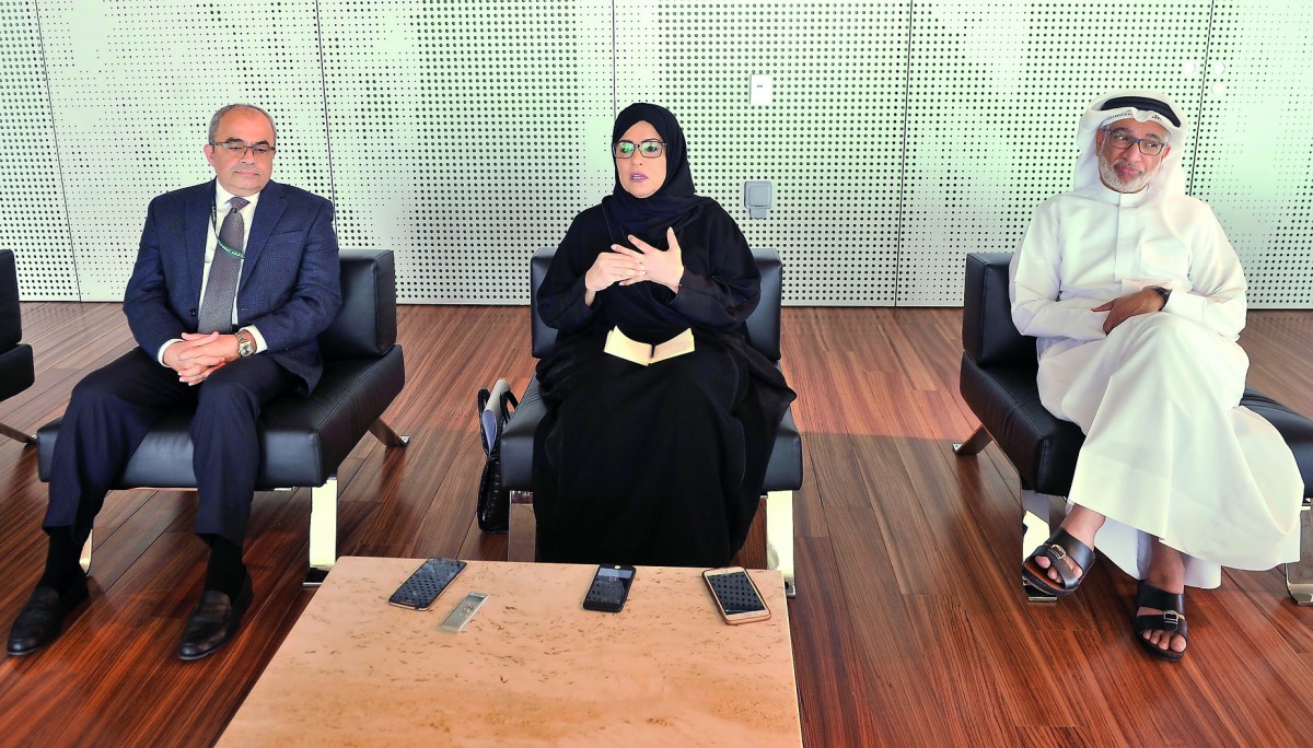Jury members of the inaugural Akhlaquna Award (from left), Dr Emad El Din Shahin, Dean of College of Islamic Studies at Hamad bin Khalifa University, Amal Al Mannai, Chief Executive Officer of Qatar Foundation for Social Work, and Dr. Jassim Al Sultan, Di