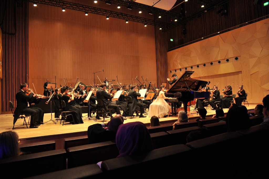 Youngest among performers Mia Park-Torchinsky during her rendition of Shostakovich’s Piano Concerto No. 2 which won the hearts of everyone in the crowd. Pic: Baher Amin / The Peninsula 