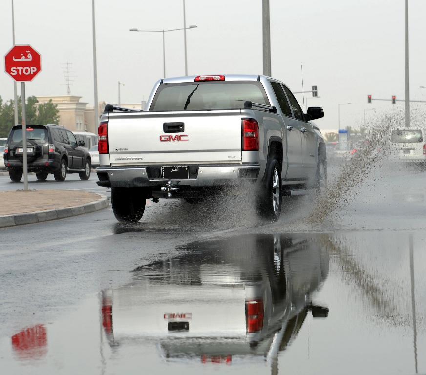 Rain-soaked Doha roads on Friday. Picture by:Salim Matramkot