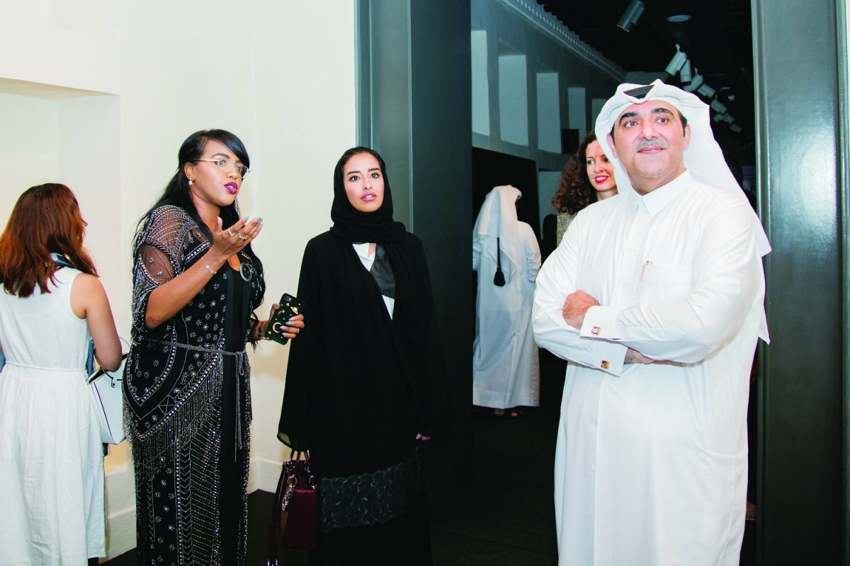 Hafiz Ali, Director of Msheireb Museums,(right) at the opening of We are the Daughters of Qatar exhibition at the Company House of Msheireb Museums.