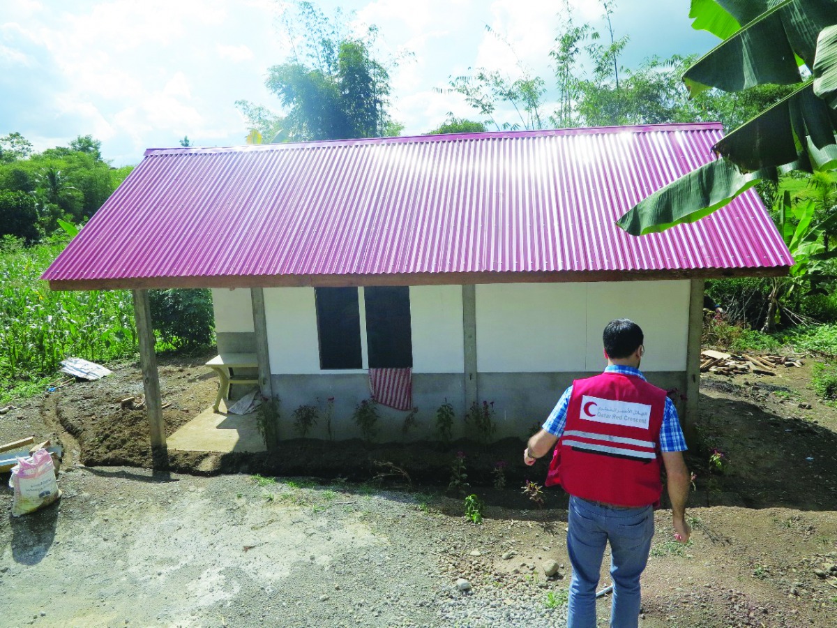 Shelter building in Philippines.