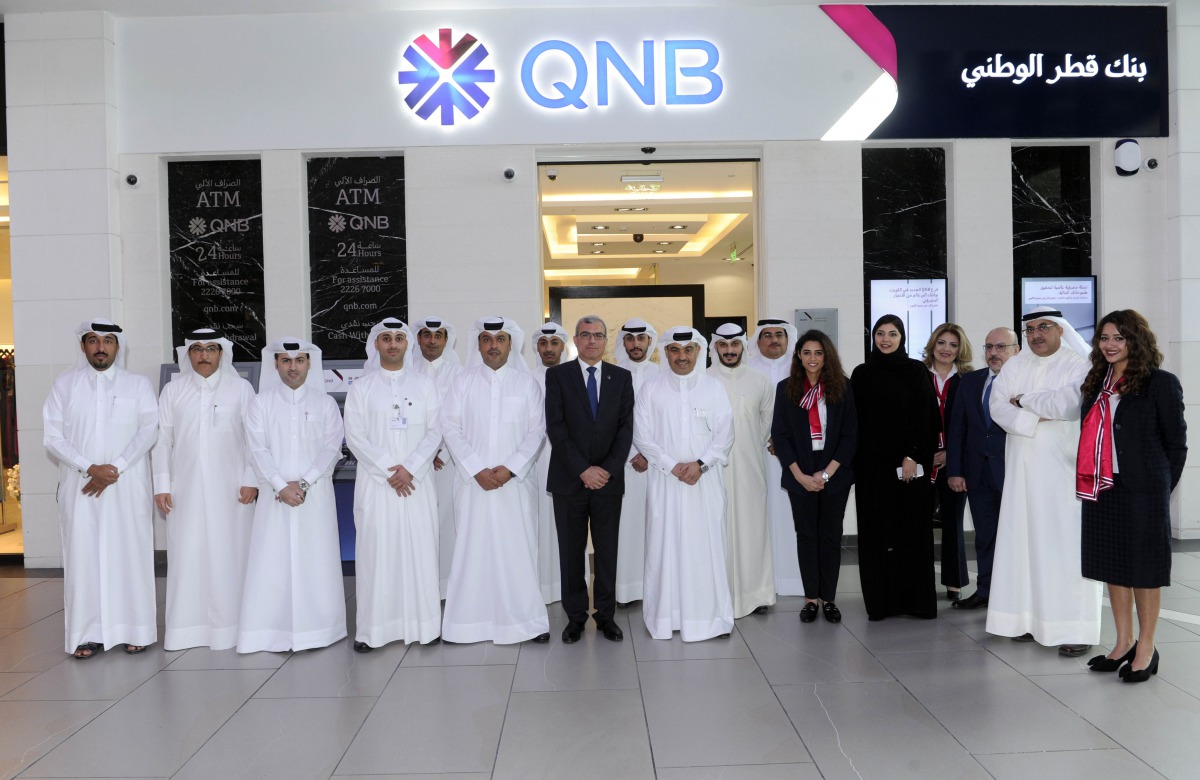 Ali Ahmed Al Kuwari (ninth right), QNB Group CEO, along with the group’s top management representatives on the sidelines of two-day Strategy Conference in Kuwait.