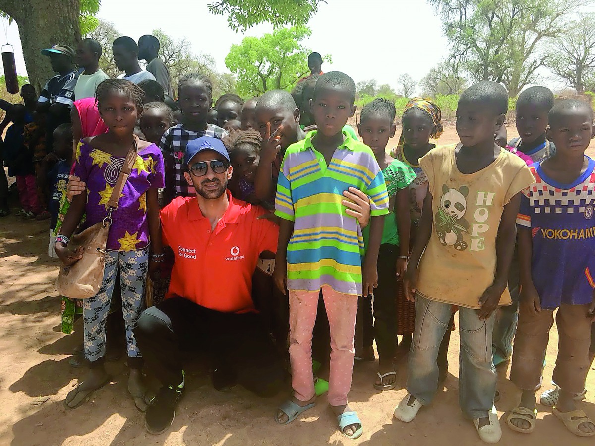 Vodafone Qatar employee, Ali Al Qahtani, in Mali as part of a charity initiative. 