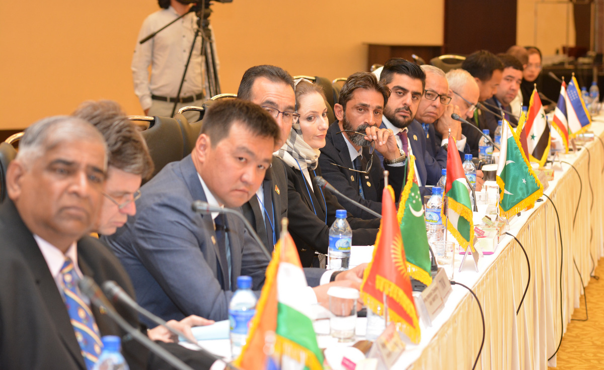 The delegates attending the Asian Equestrian Federation (AEF) General Assembly in Tehran. 