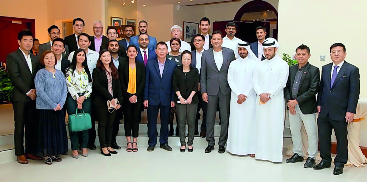 The officials at the launch of the Singapore Business Council in Qatar.
