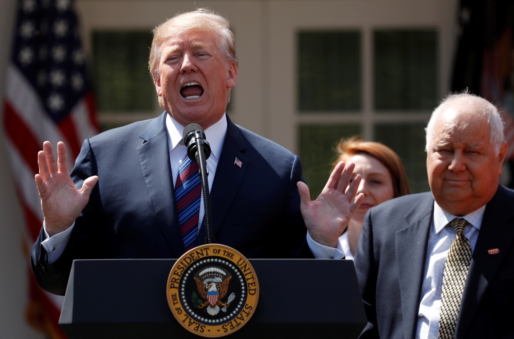 US President Donald Trump will decide on Iran nuclear deal by May 12. REUTERS/Kevin Lamarque/File Photo