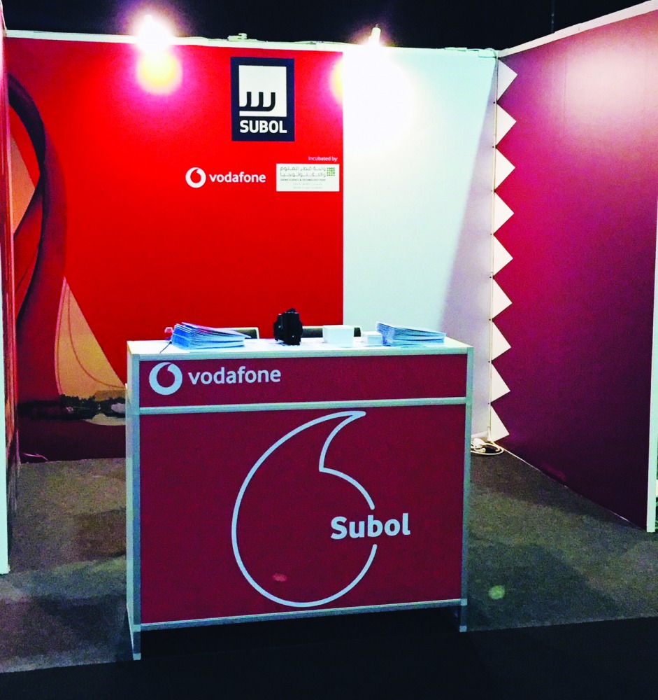 Subol, a Qatari technology startup, at their Vodafone created booth, during the the two-day Arch summit in Luxemburg.